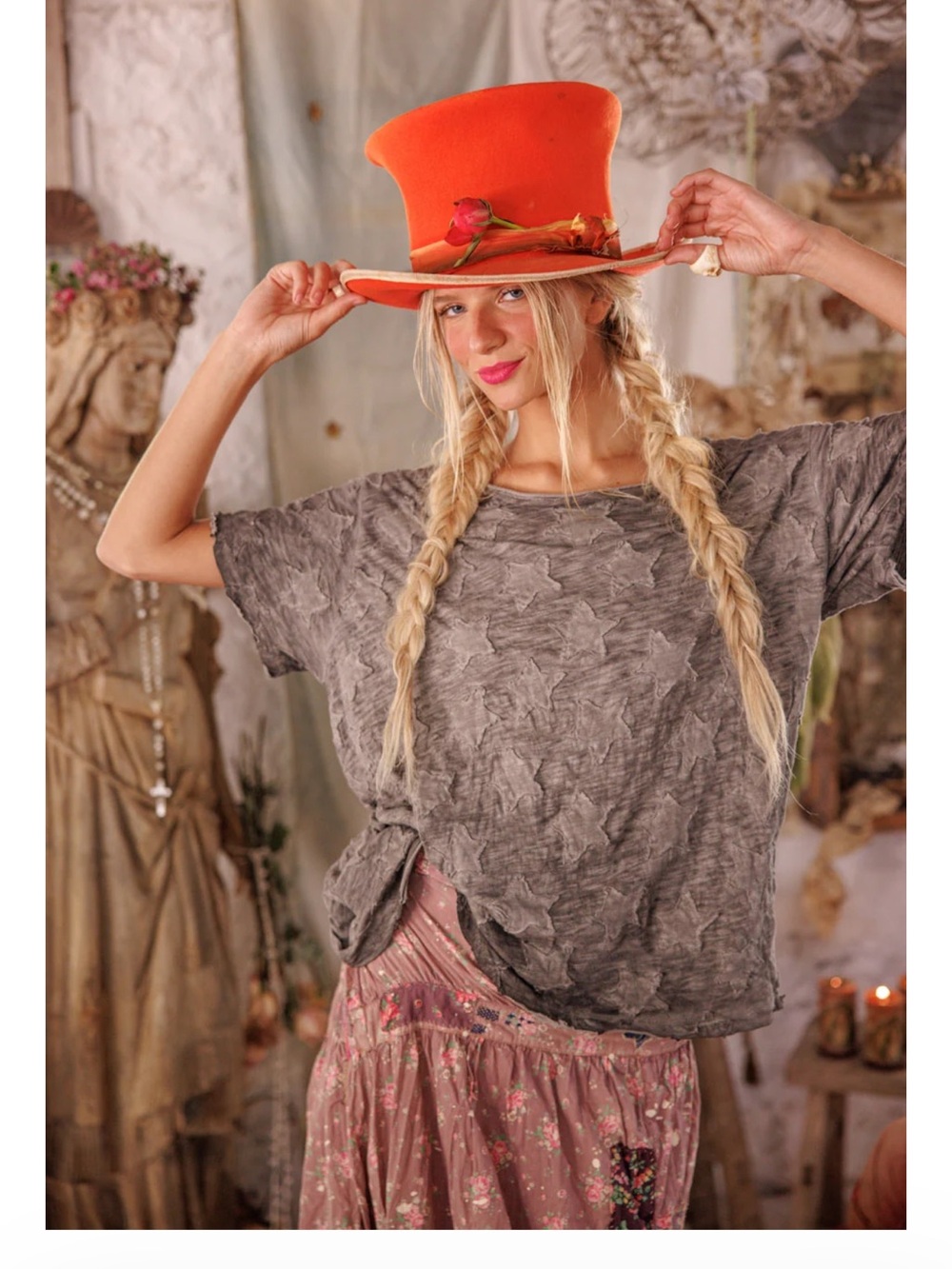 Women’s Washed Gray Short Sleeve Casual Top